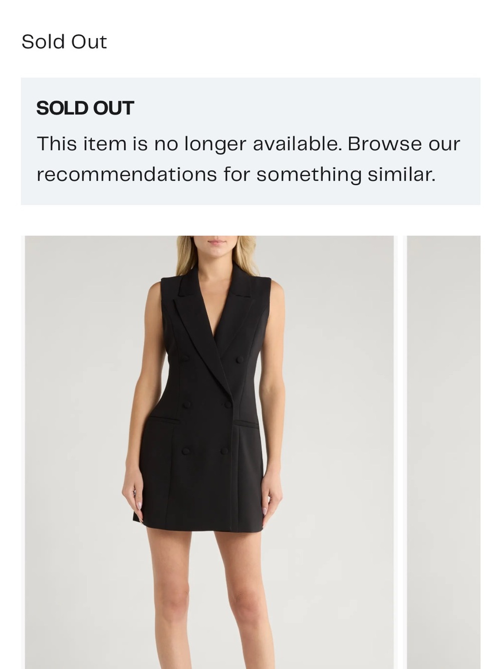 NWT Good American Luxe Suiting Executive Sleeveless Blazer Dress